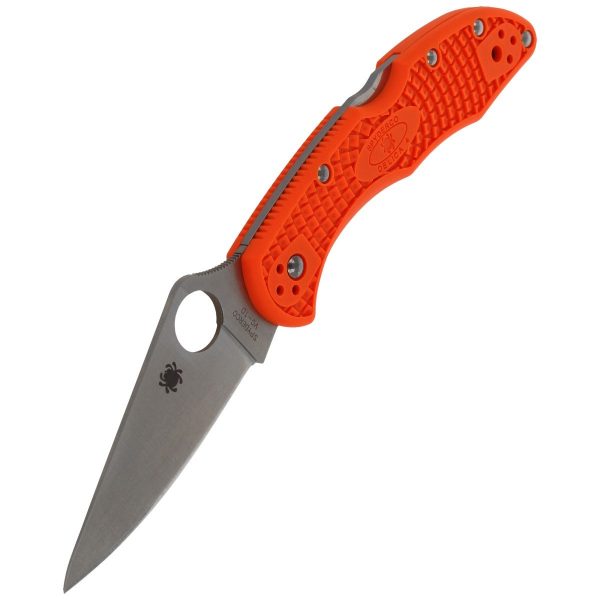 Nóż Spyderco Delica 4 FRN Orange Flat Ground Plain (C11FPOR)-5