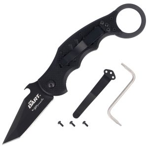 Nóż składany FOX The Dart Karambit Black G10, Black Idroglider N690 by Doug Marcaida (FX-597)-1