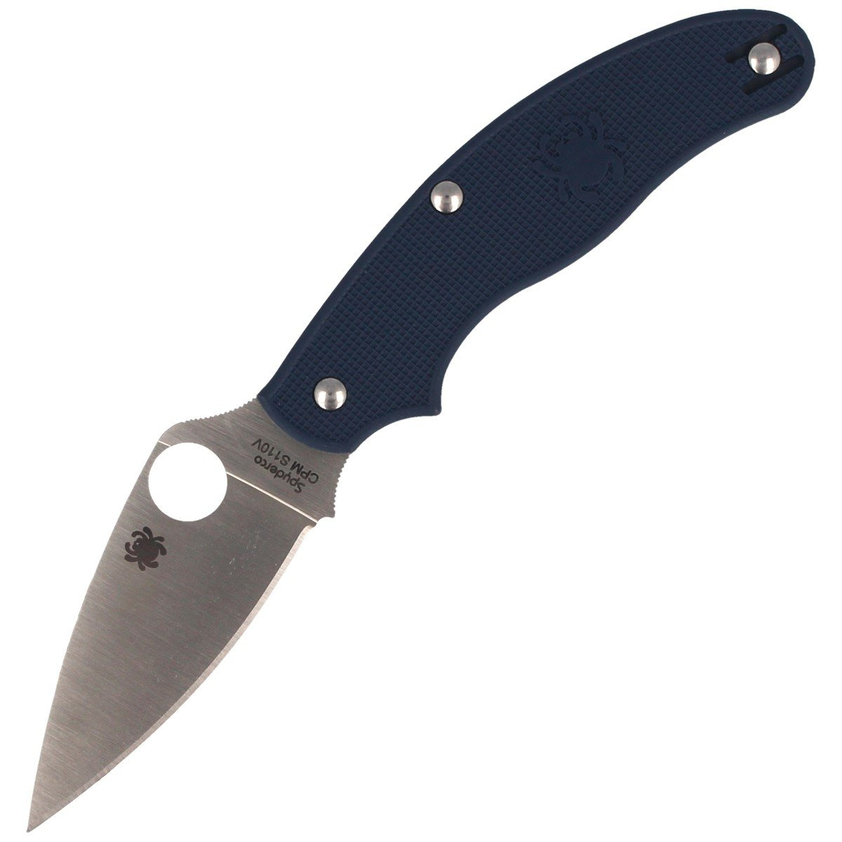 UK Penknife Dark Blue, po tym jak Wielka Brytania wprowadziła zakaz noszenia folderów z blokowanymi klingami Spyderco opracowało brytyjską wersję noża składanego. Slip-Joint mechanizm nieblokujący stosowany w nożach. Klinga stal CPM S110V, okładziny z FRN - LifeGun.pl Nóż Spyderco UK Penknife FRN Dark Blue CPM S110V Plain (C94PDBL)-1