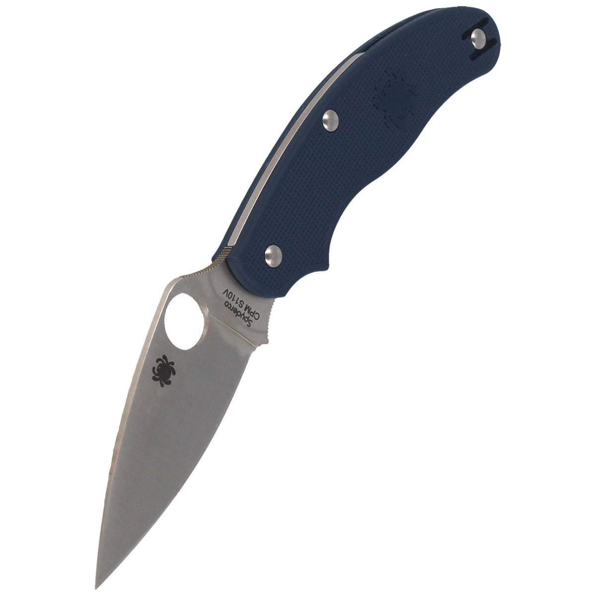 UK Penknife Dark Blue, po tym jak Wielka Brytania wprowadziła zakaz noszenia folderów z blokowanymi klingami Spyderco opracowało brytyjską wersję noża składanego. Slip-Joint mechanizm nieblokujący stosowany w nożach. Klinga stal CPM S110V, okładziny z FRN - LifeGun.pl Nóż Spyderco UK Penknife FRN Dark Blue CPM S110V Plain (C94PDBL)-5