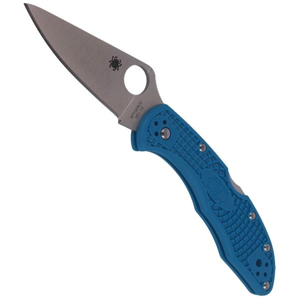 Nóż składany Spyderco Delica 4 FRN Blue Flat Ground Plain (C11FPBL)-5