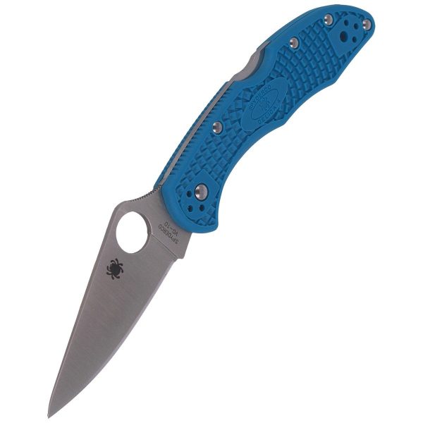 Nóż składany Spyderco Delica 4 FRN Blue Flat Ground Plain (C11FPBL)-6