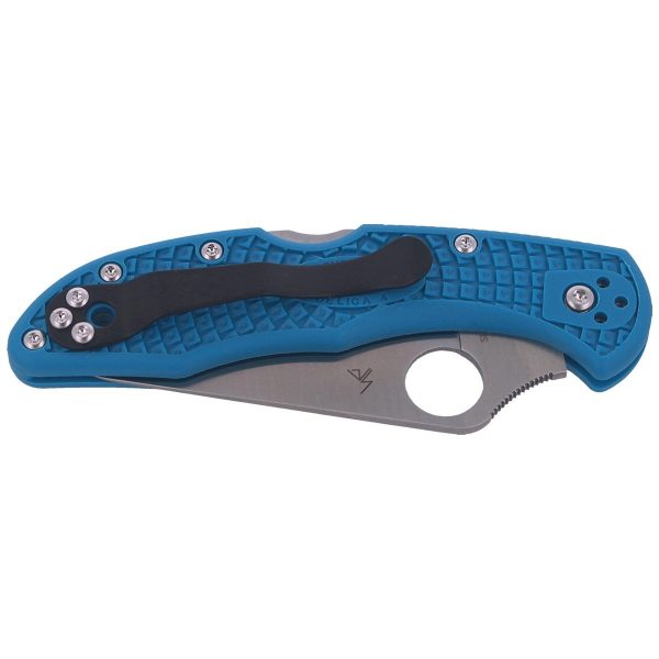 Nóż składany Spyderco Delica 4 FRN Blue Flat Ground Plain (C11FPBL)-8