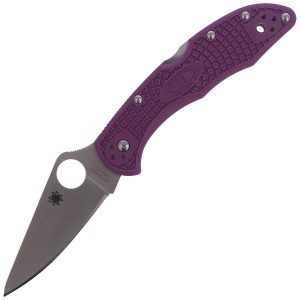 Nóż Spyderco Delica 4 Flat Ground Lightweight Purple Plain (C11FPPR)-1