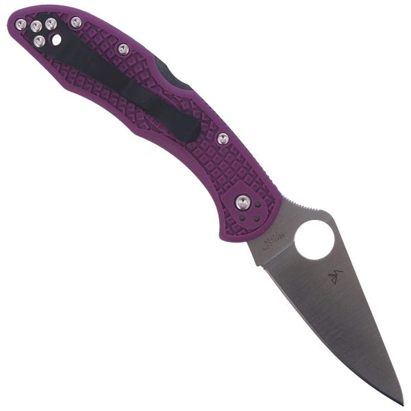 Nóż Spyderco Delica 4 Flat Ground Lightweight Purple Plain (C11FPPR)-4