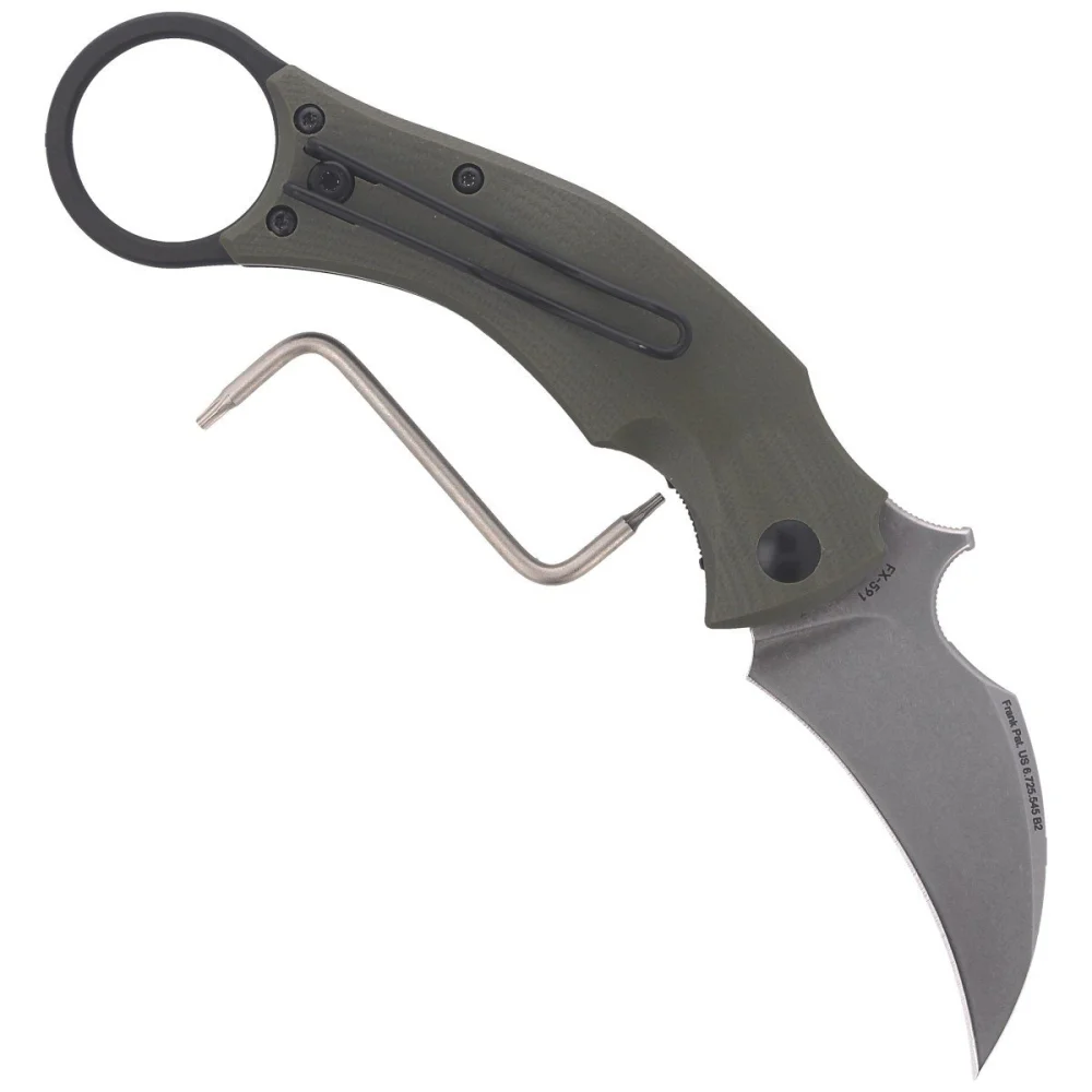 Nóż składany FOX Karambit Black Bird by Bastinelli G10 OD Green, Stone Washed (FX-591 ODSW) 3 Nóż składany FOX Karambit Black Bird by Bastinelli G10 OD Green, Stone Washed (FX-591 ODSW)