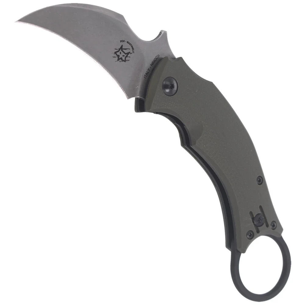 Nóż składany FOX Karambit Black Bird by Bastinelli G10 OD Green, Stone Washed (FX-591 ODSW) 4 Nóż składany FOX Karambit Black Bird by Bastinelli G10 OD Green, Stone Washed (FX-591 ODSW)