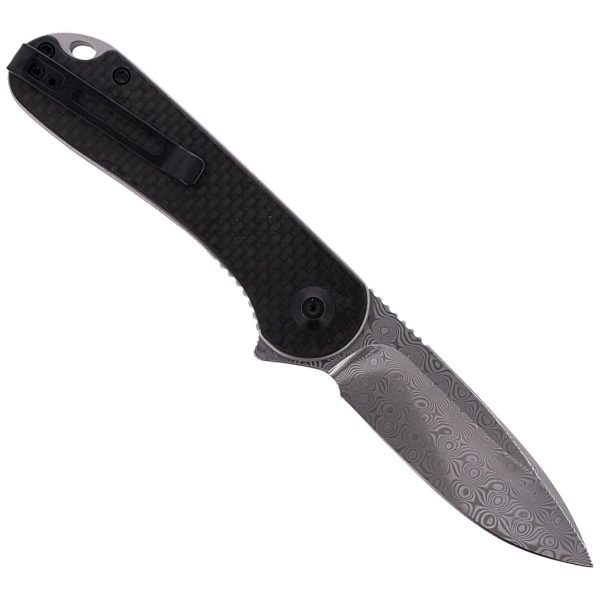 Nóż składany CIVIVI Elementum Flipper Twill Carbon Fiber / Black G10, Damascus (C907DS)-3