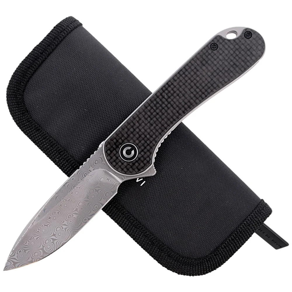 Nóż składany CIVIVI Elementum Flipper Twill Carbon Fiber / Black G10, Damascus (C907DS) 4 Nóż składany CIVIVI Elementum Flipper Twill Carbon Fiber / Black G10, Damascus (C907DS)