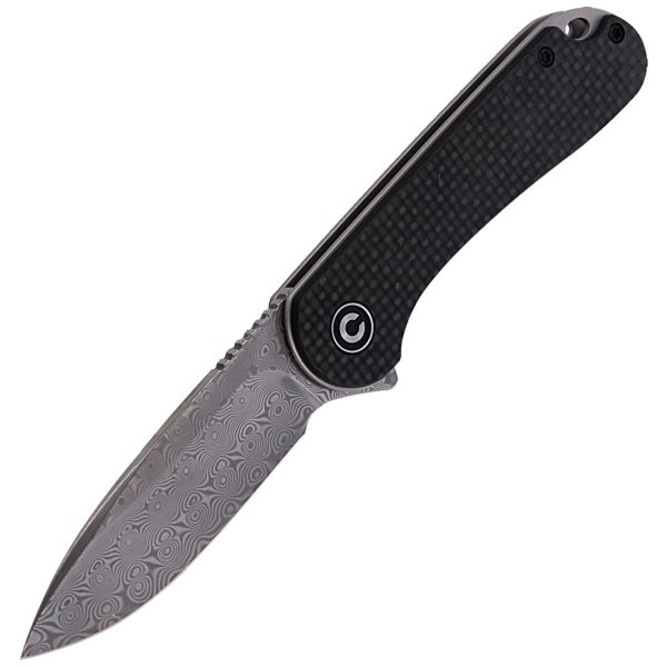 Nóż składany CIVIVI Elementum Flipper Twill Carbon Fiber / Black G10, Damascus (C907DS)-7