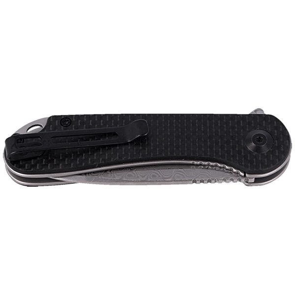 Nóż składany CIVIVI Elementum Flipper Twill Carbon Fiber / Black G10, Damascus (C907DS)-8