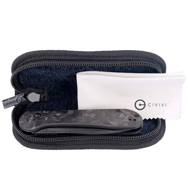 Nóż składany CIVIVI Button Lock Elementum Marble Carbon Fiber Black, Black Damascus (C2103DS-3)-9