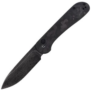 Nóż składany CIVIVI Button Lock Elementum Marble Carbon Fiber Black, Black Damascus (C2103DS-3)-1