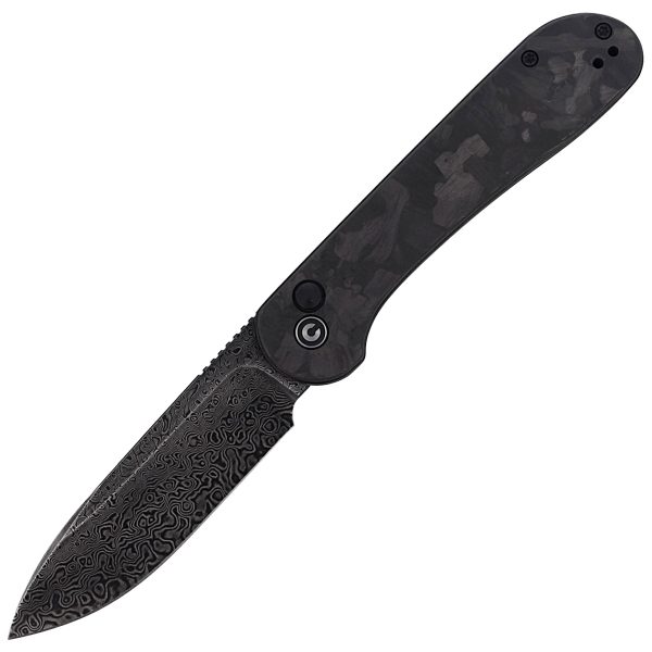 Nóż składany CIVIVI Button Lock Elementum Marble Carbon Fiber Black, Black Damascus (C2103DS-3)-1