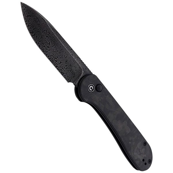 Nóż składany CIVIVI Button Lock Elementum Marble Carbon Fiber Black, Black Damascus (C2103DS-3)-5