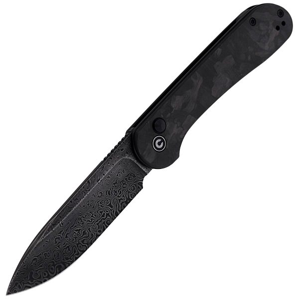 Nóż składany CIVIVI Button Lock Elementum Marble Carbon Fiber Black, Black Damascus (C2103DS-3)-7