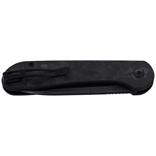 Nóż składany CIVIVI Button Lock Elementum Marble Carbon Fiber Black, Black Damascus (C2103DS-3)-8