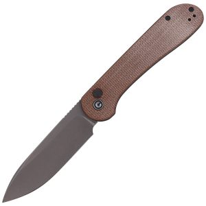 Nóż składany CIVIVI Button Lock Elementum Brown Micarta, Gray Stonewashed (C2103D)-1