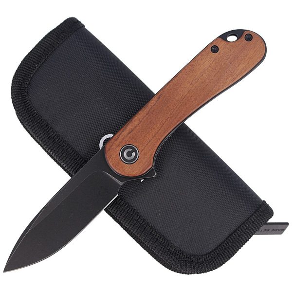 Nóż składany CIVIVI Elementum Flipper Cuibourtia Wood, Black Stonewashed (C907U)-4