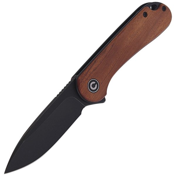 Nóż składany CIVIVI Elementum Flipper Cuibourtia Wood, Black Stonewashed (C907U)-7