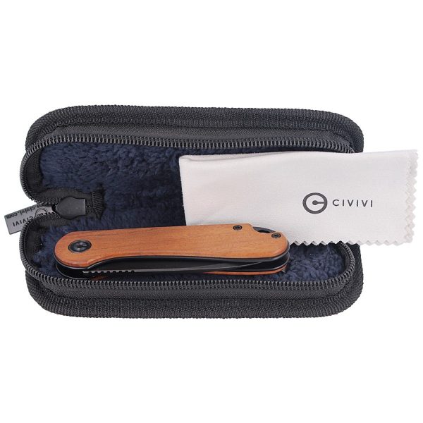 Nóż składany CIVIVI Elementum Flipper Cuibourtia Wood, Black Stonewashed (C907U)-9