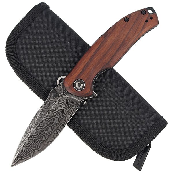 Nóż składany CIVIVI Pintail Cuibourtia Wood, Black Damascus (C2020DS-2)-2