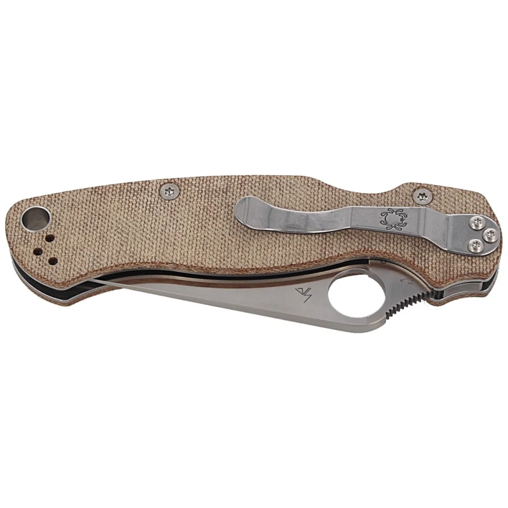 Nóż składany Spyderco Para Military 2 CPM Cru-Wear, Brown Micarta (C81MPCW2) 2 Nóż składany Spyderco Para Military 2 CPM Cru-Wear, Brown Micarta (C81MPCW2)