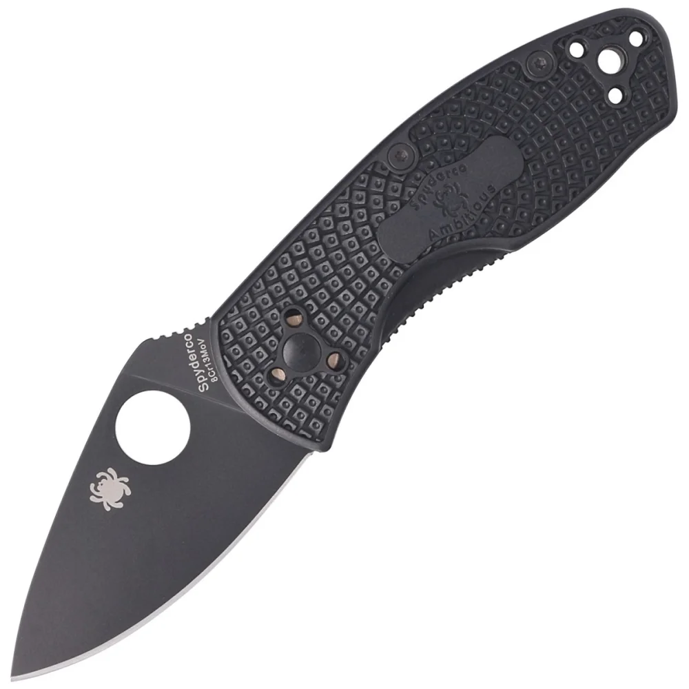 Nóż składany Spyderco Ambitious Black FRN, Black Blade 8Cr13MoV (C148PBBK) 1 Nóż składany Spyderco Ambitious Black FRN, Black Blade 8Cr13MoV (C148PBBK)