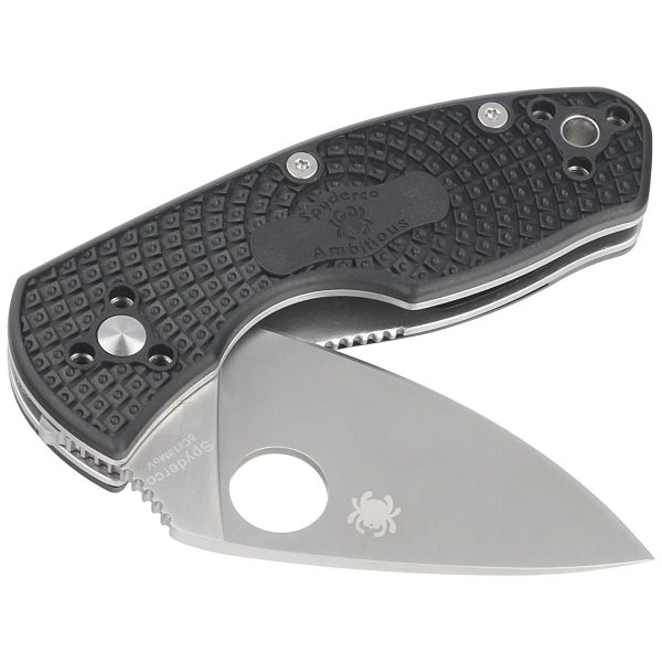 Nóż składany Spyderco Ambitious Black FRN, Plain 8Cr13MoV (C148PBK)-4