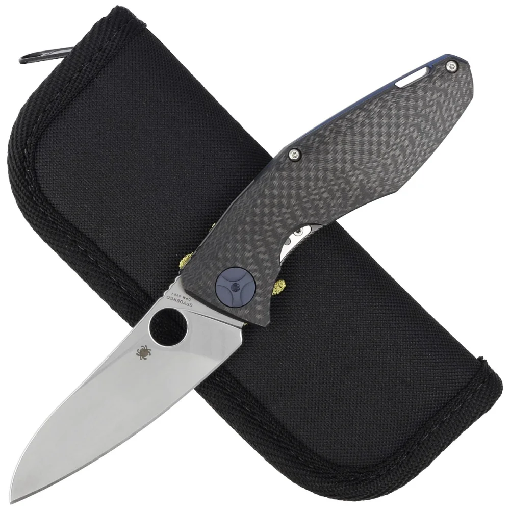 Nóż składany Spyderco Drunken Carbon Fiber / Titanium, Satin CPM S90V Plain by Dmitry Sinkevich (C235CFTIP) 2 Nóż składany Spyderco Drunken Carbon Fiber / Titanium, Satin CPM S90V Plain by Dmitry Sinkevich (C235CFTIP)