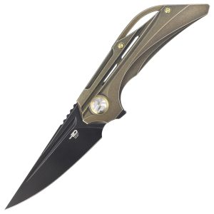 Nóż składany Bestech Vigil Bronze Titanium, Black Stonewashed M390 by Kombou (BT2201D)-1