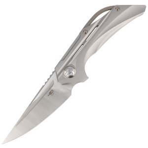 Nóż składany Bestech Vigil Gray Titanium, Satin M390 by Kombou (BT2201A)-1