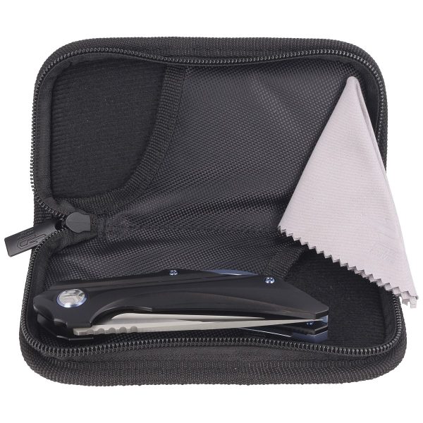 Nóż składany Bestech Vigil Black Titanium, Satin M390 by Kombou (BT2201C)-3
