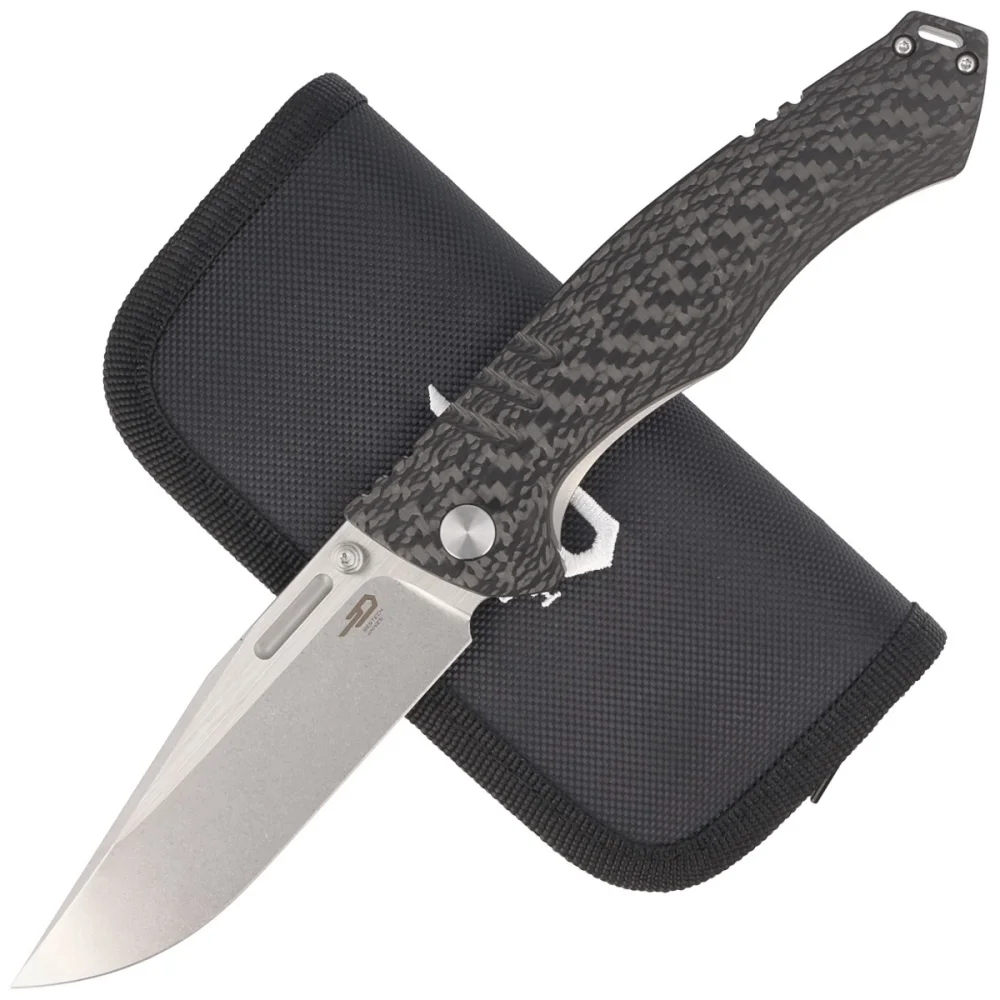 Nóż składany Bestech Keen II Black Titanium/Carbon Fiber, Stonewashed/Satin CPM S35VN by Koens Craft (BT2301A) 4 Nóż składany Bestech Keen II Black Titanium/Carbon Fiber, Stonewashed/Satin CPM S35VN by Koens Craft (BT2301A)
