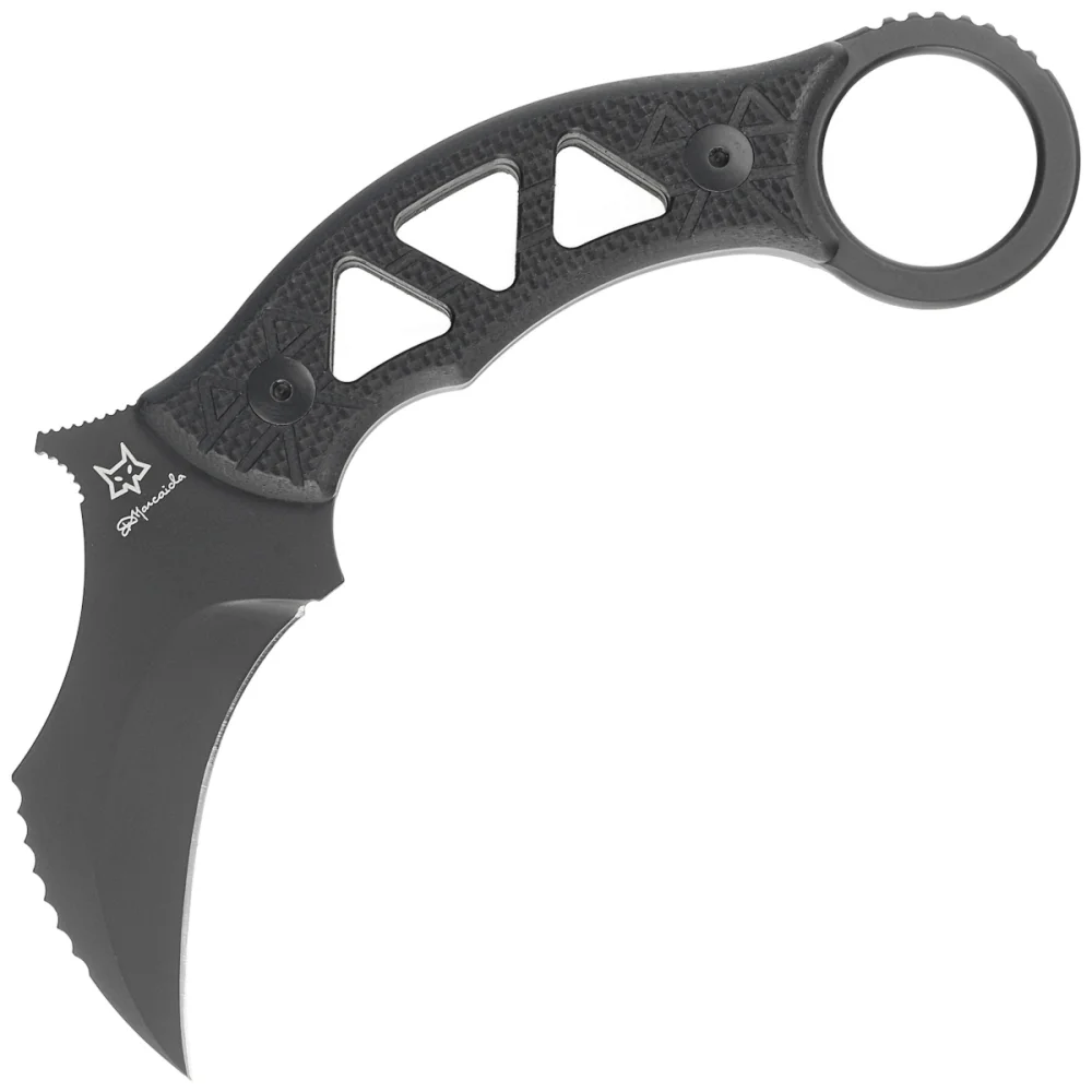 Nóż FOX Tribal K Karambit Black G10, Black Top Shield N690Co by Doug Marcaida (FX-803) 1 Nóż FOX Tribal K Karambit Black G10, Black Top Shield N690Co by Doug Marcaida (FX-803)