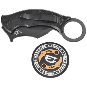 Nóż składany FOX Tribal K Karambit Black G10, Black Top Shield N690Co by Doug Marcaida (FX-802)-2