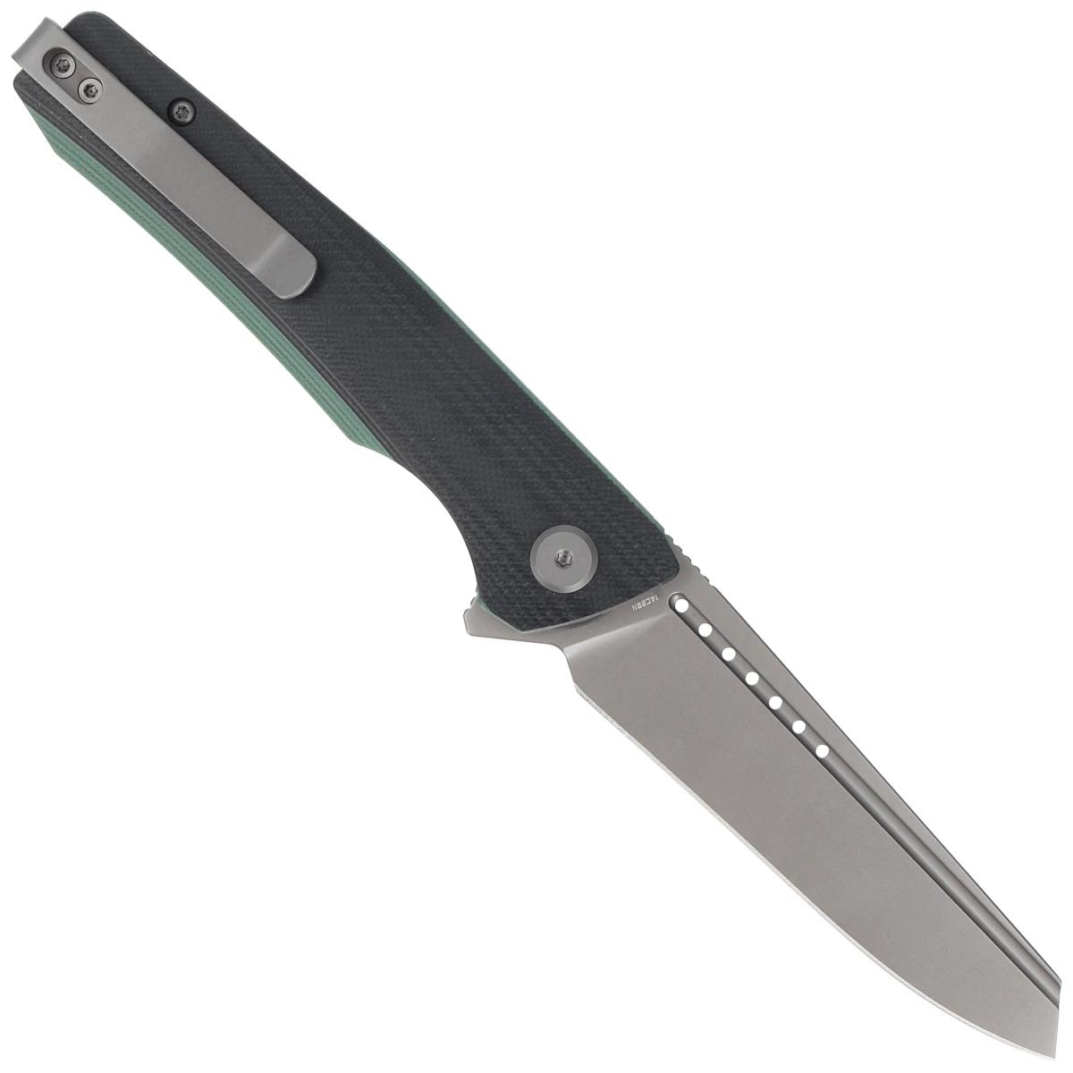 Slyther Black / Green G10, Grey Titanized, duży, smukły folder EDC, piękna linia ostrza i agresywny design. Rękojeść wykonana z odpornego na działanie większości czynników zewnętrznych tworzywa G10, klinga ze sprawdzonej stali nierdzewnej 14C28N. - LifeGun.pl Nóż składany Bestech Slyther Black/Green G10, Grey Titanized 14C28N (BG51D)-2