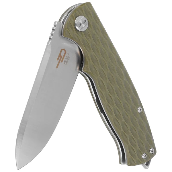 Nóż składany Bestech Grampus Green G10, Stonewashed/Satin D2 (BG02B)-3