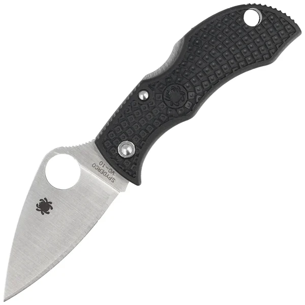 Nóż składany Spyderco Manbug Leaf Black Lightweight FRN, Satin Plain VG-10 by Sal Glesser (MBKLFP)-1
