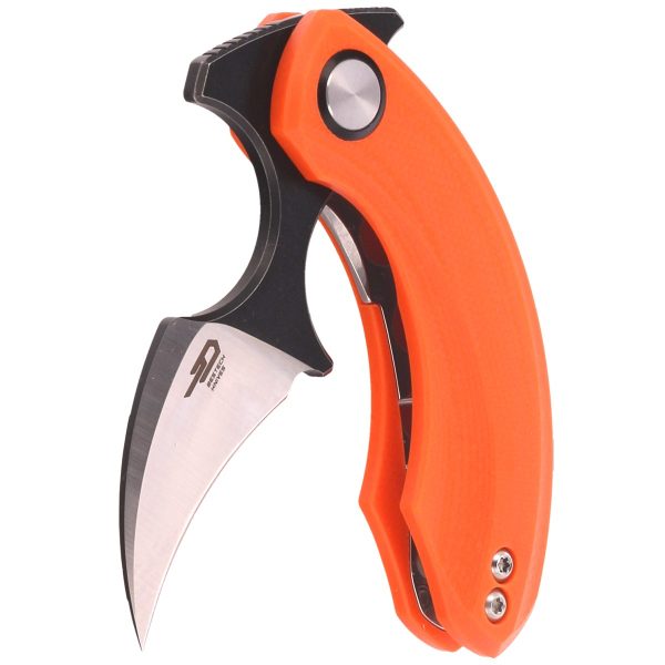 Nóż składany Bestech Strelit Orange G10, Satin/Black Stonewashed 14C28N by Ostap Hel (BG52C-2)-6