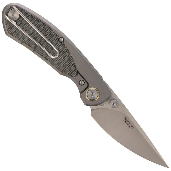 Nóż składany Bestech Lito Titanium / Black Canvas Micarta, Satin M390 by Ostap Hel (BT2307A)-3