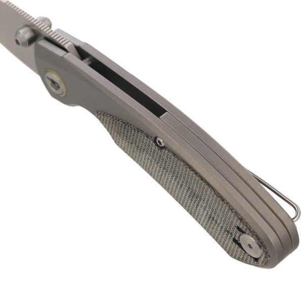 Nóż składany Bestech Lito Titanium / Black Canvas Micarta, Satin M390 by Ostap Hel (BT2307A)-4