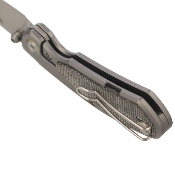 Nóż składany Bestech Lito Titanium / Black Canvas Micarta, Satin M390 by Ostap Hel (BT2307A)-5
