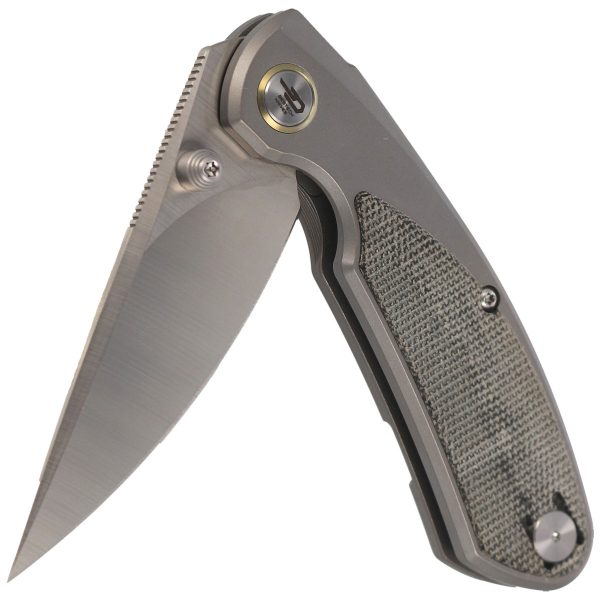 Nóż składany Bestech Lito Titanium / Black Canvas Micarta, Satin M390 by Ostap Hel (BT2307A)-6