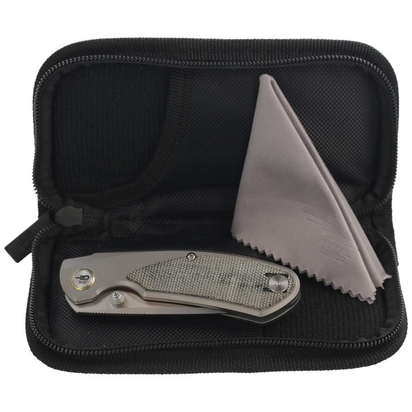 Nóż składany Bestech Lito Titanium / Black Canvas Micarta, Satin M390 by Ostap Hel (BT2307A)-8