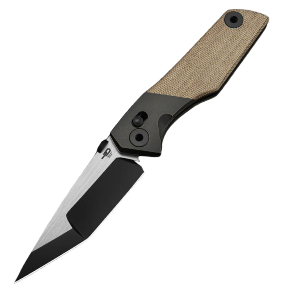 Nóż składany Bestech Cetus Bronze Black Titanium / Natural Canvas Micarta, Black PVD / Satin M390 by Poltergeistworks (BT2304B) 1 Nóż składany Bestech Cetus Bronze Black Titanium / Natural Canvas Micarta, Black PVD / Satin M390 by Poltergeistworks (BT2304B)