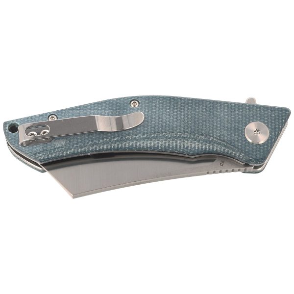 Nóż składany Bestech Cubis Blue Micarta, Stonewashed/Satin D2 (BG42C)-7