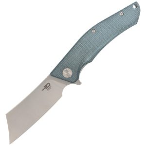 Nóż składany Bestech Cubis Blue Micarta, Stonewashed/Satin D2 (BG42C)-1
