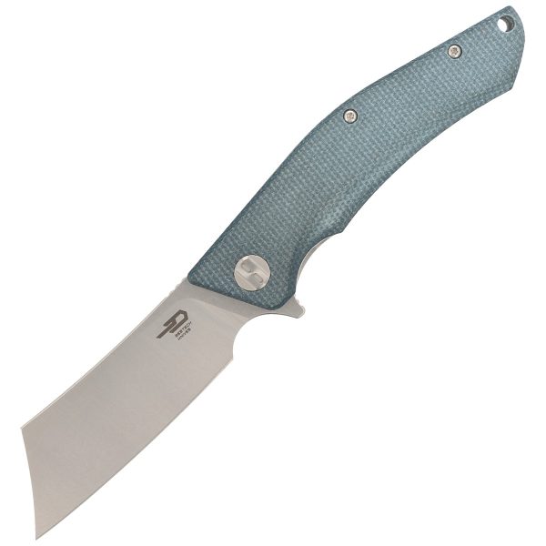 Nóż składany Bestech Cubis Blue Micarta, Stonewashed/Satin D2 (BG42C)-1