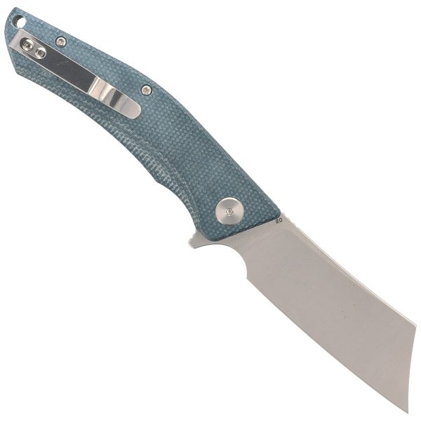 Nóż składany Bestech Cubis Blue Micarta, Stonewashed/Satin D2 (BG42C)-3